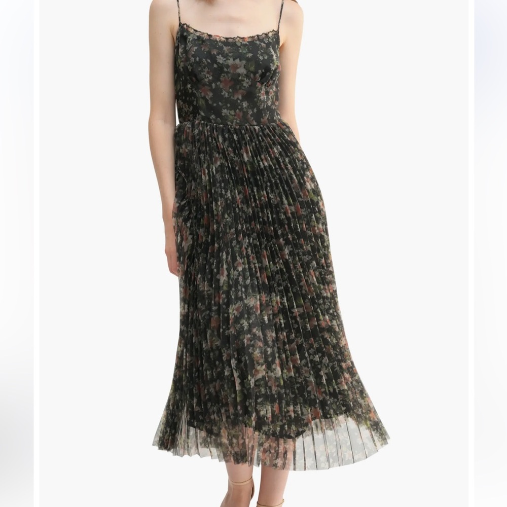 Lush Black Floral Midi Dress